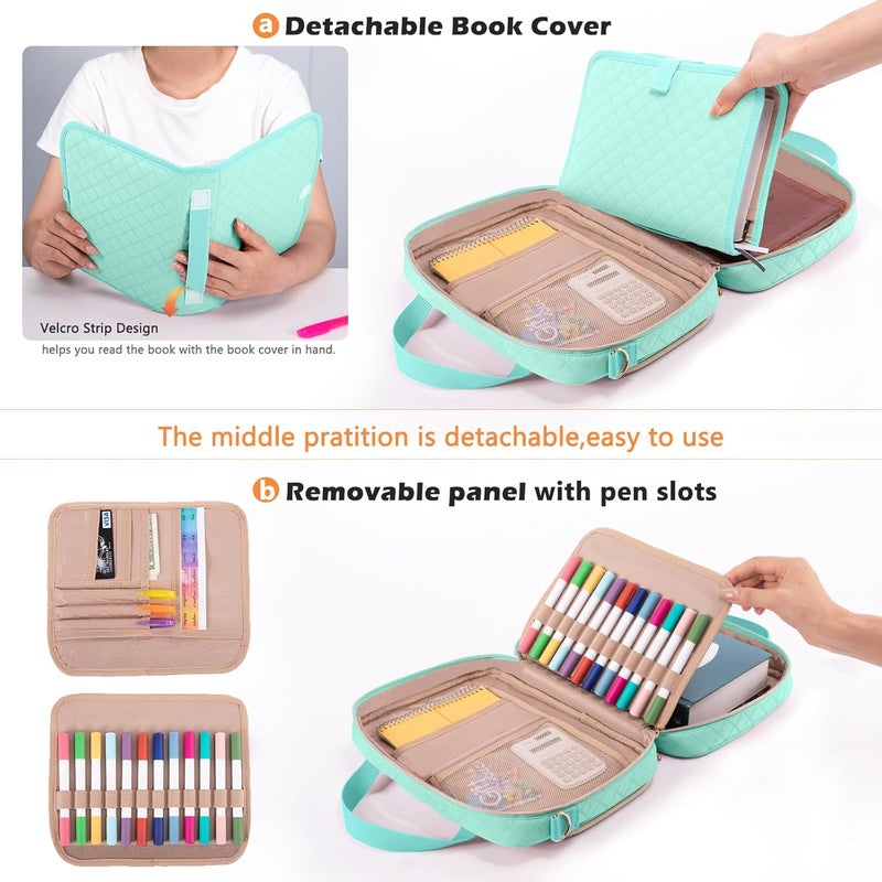 IMAGINING Large Bible Case with Cover for Women - Carrying Case with Shoulder Strap - Bag Packed in Gift Box - Carrier with Pockets for Study Suppliers - Gift for Girls - Image 3